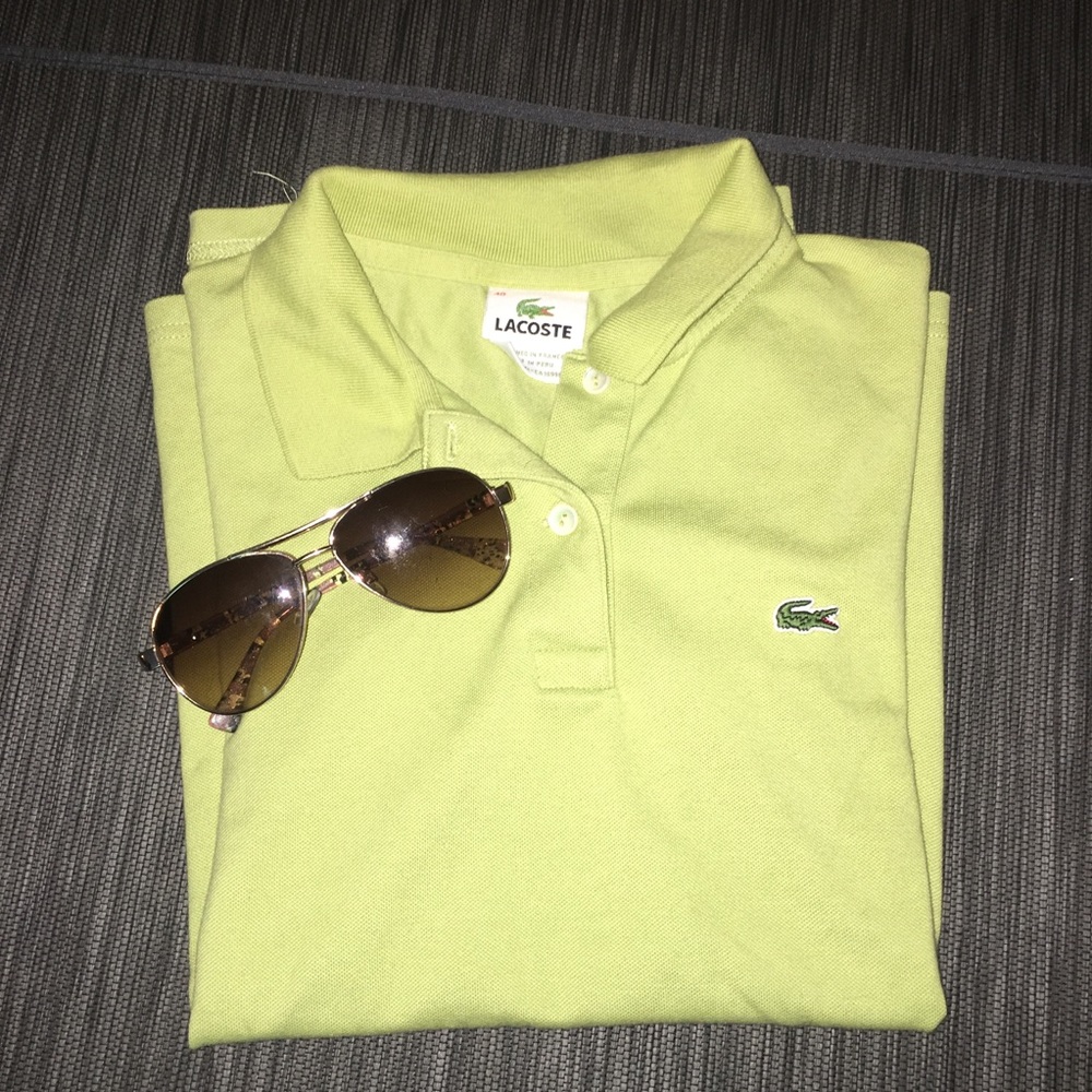 Women's Green Fitted Lacoste Polo - Medium